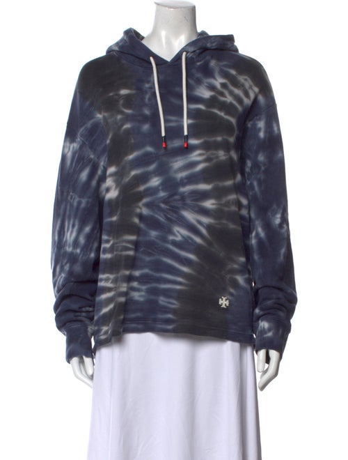 Tory Sport Tie-Dye Print V-Neck Sweatshirt