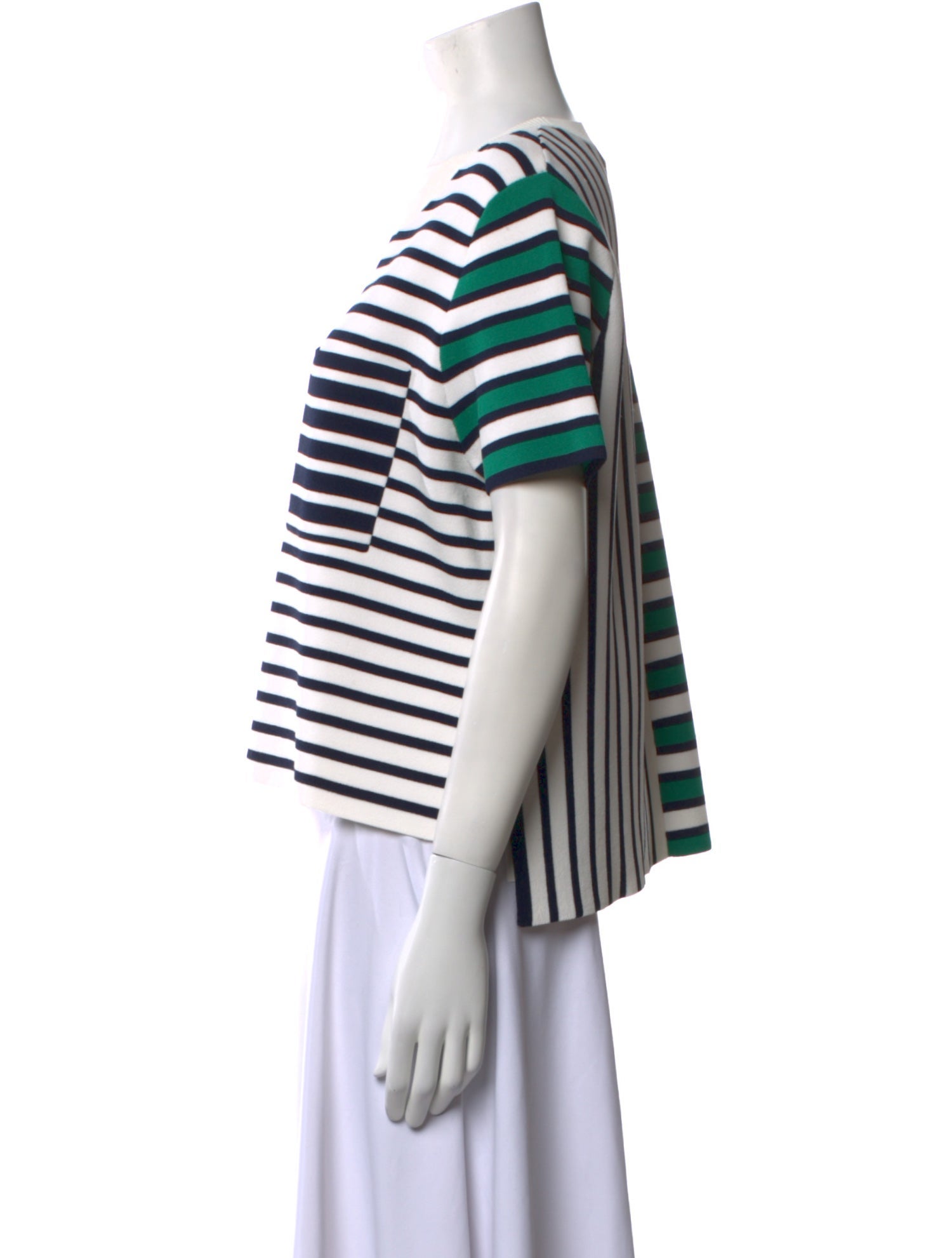 Tory Sport Striped Scoop Neck Sweater