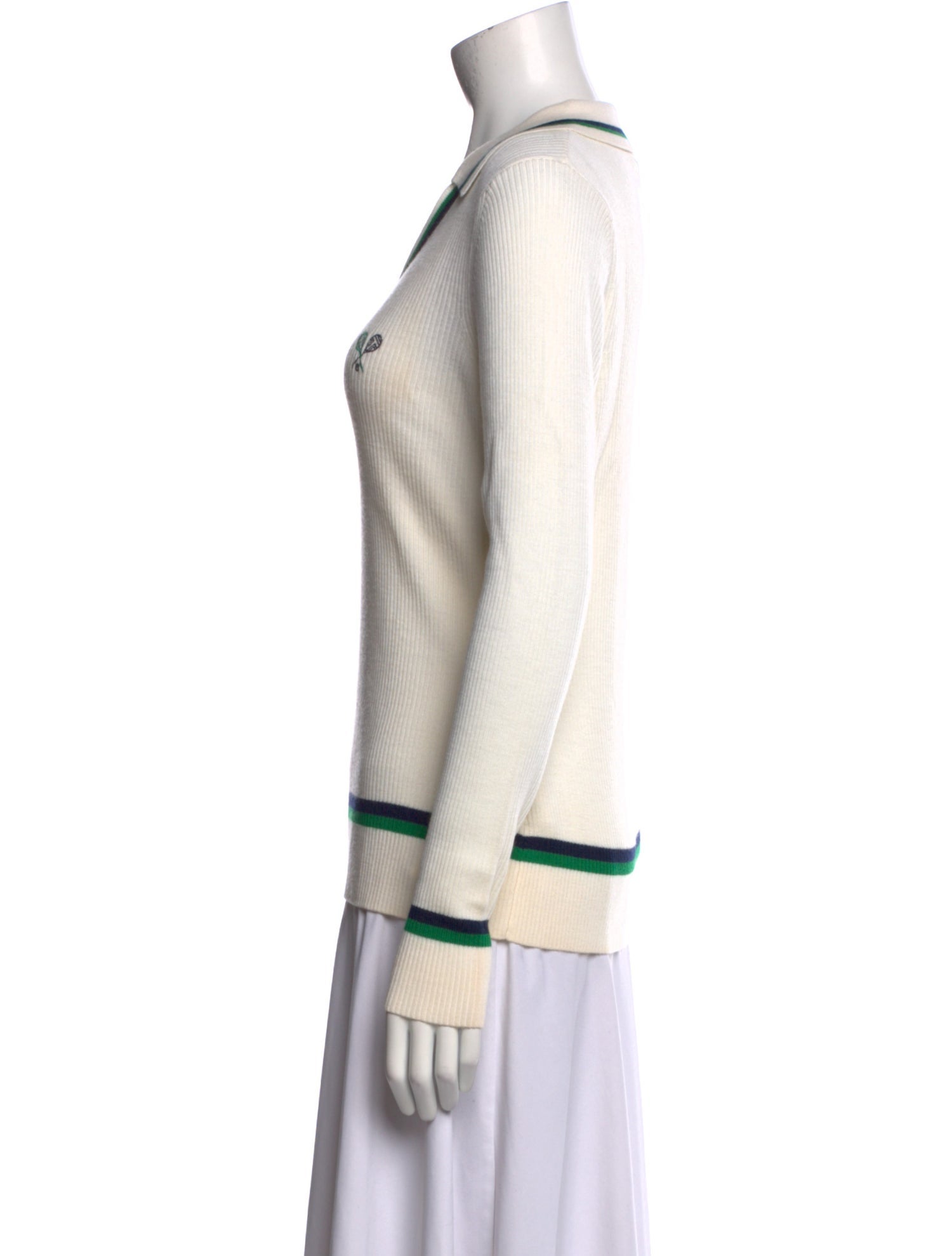 Tory Sport Merino Wool Striped Top