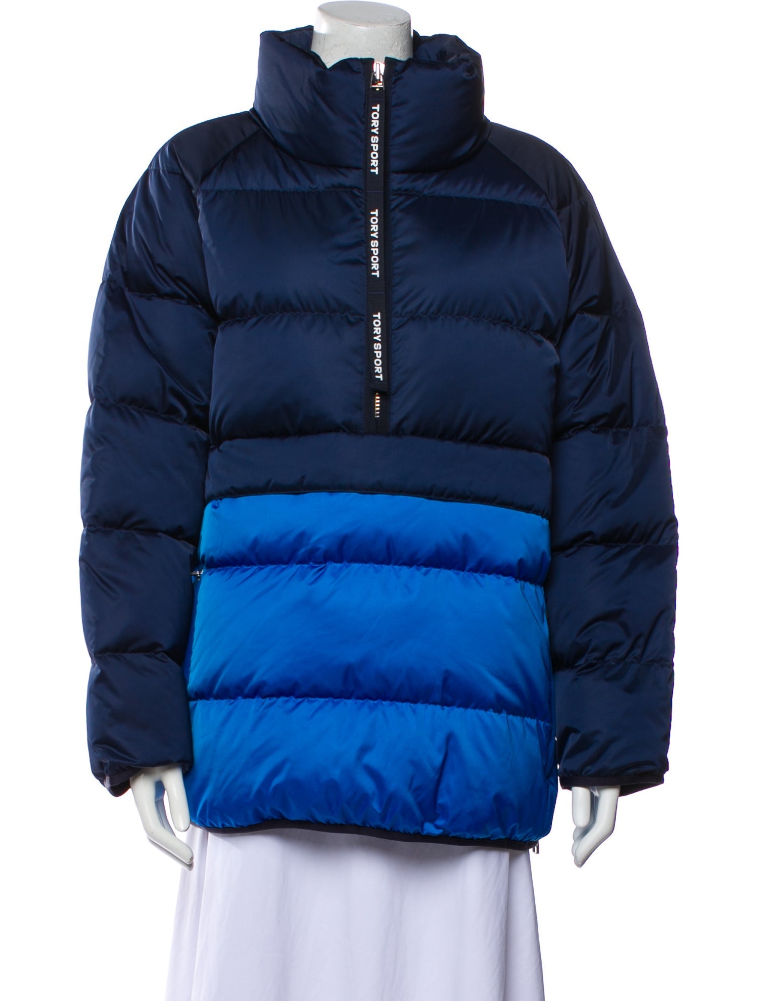 Tory Sport Down Satin Pullover Jacket Down Jacket
