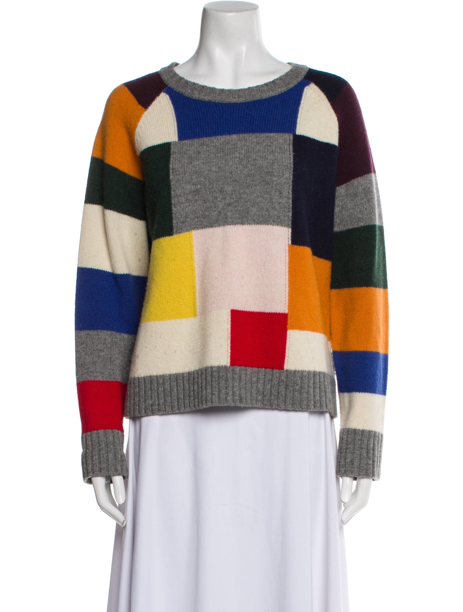 Tory Sport Wool Colorblock Pattern Sweater