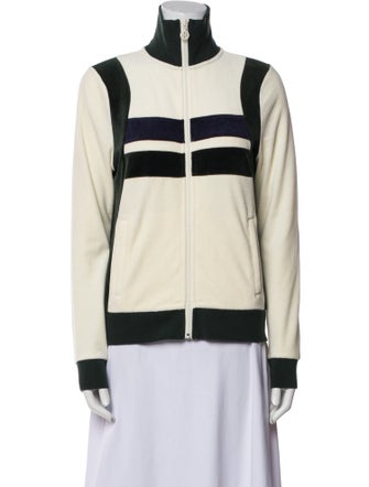 Tory Sport Striped Bomber Jacket