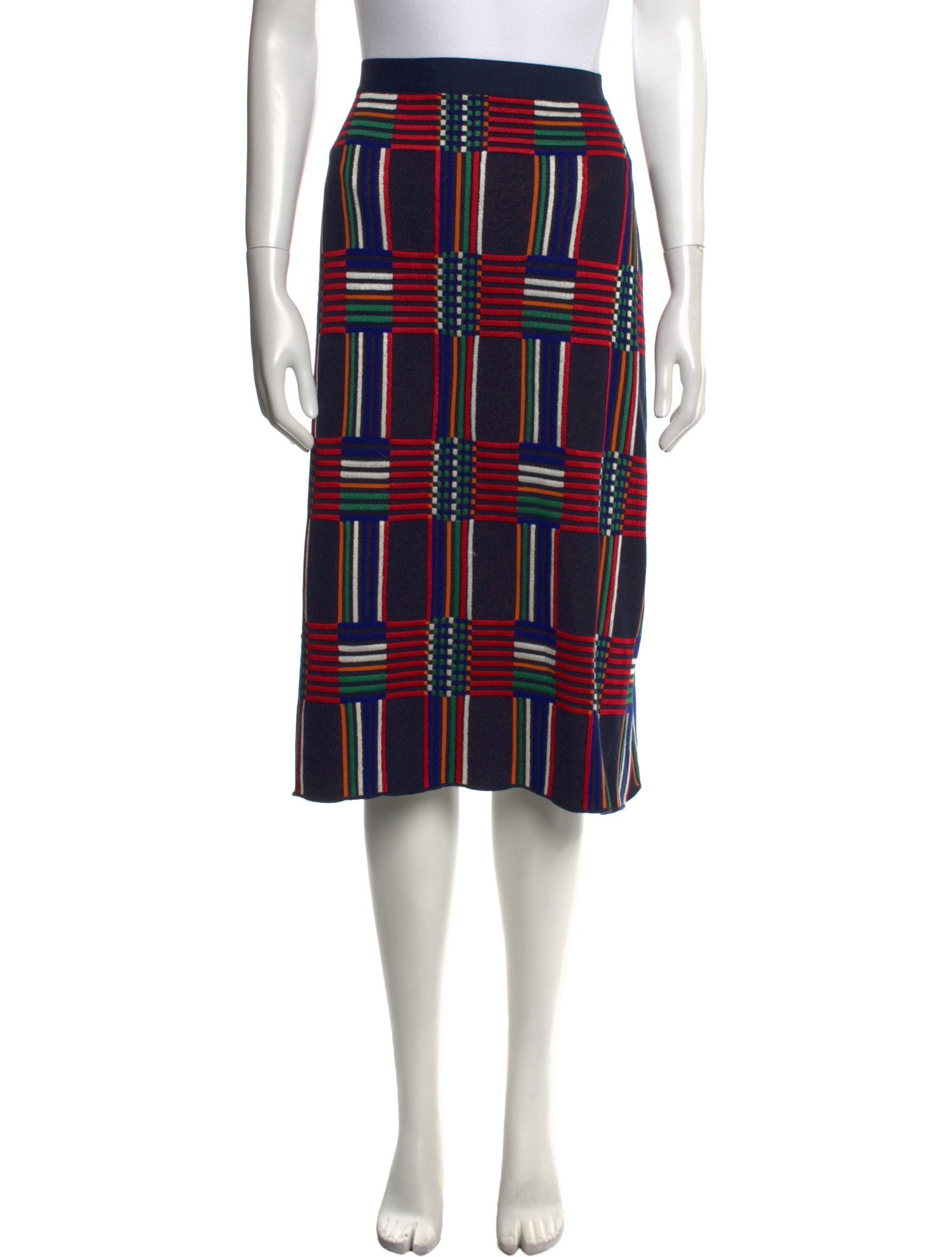 Tory Sport Striped Knee-Length Skirt