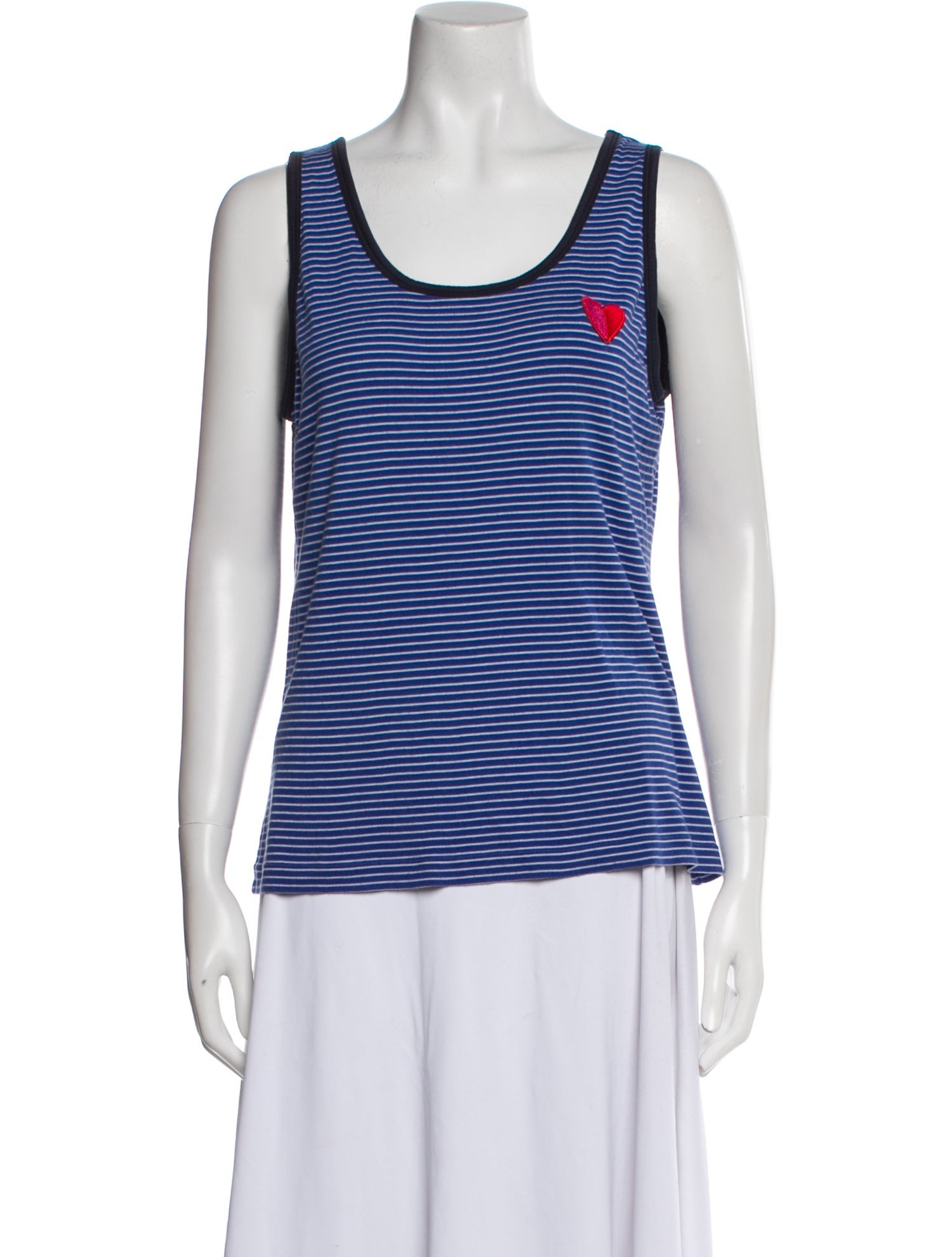 Tory Sport Striped Scoop Neck Top