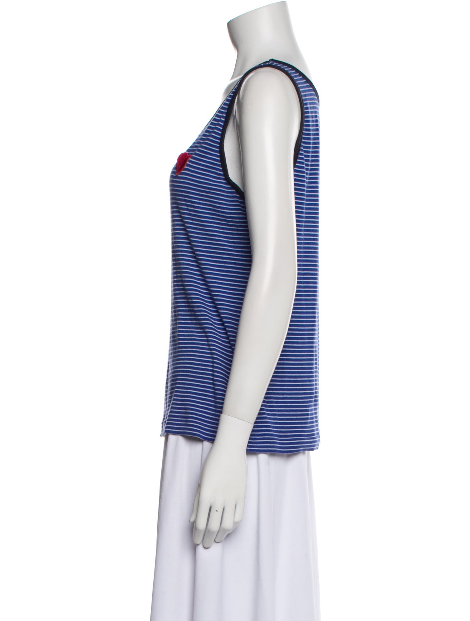 Tory Sport Striped Scoop Neck Top