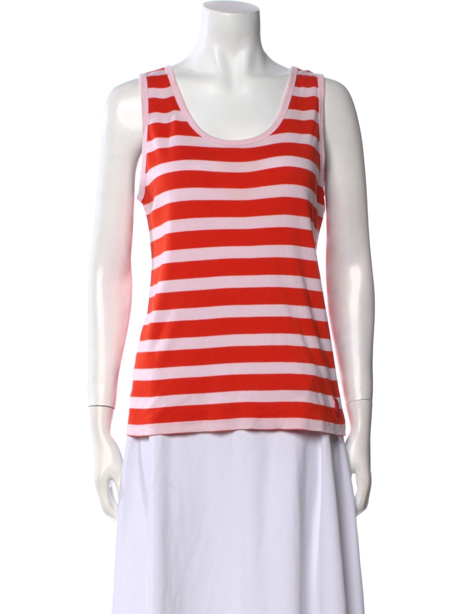 Tory Sport Striped Scoop Neck Top
