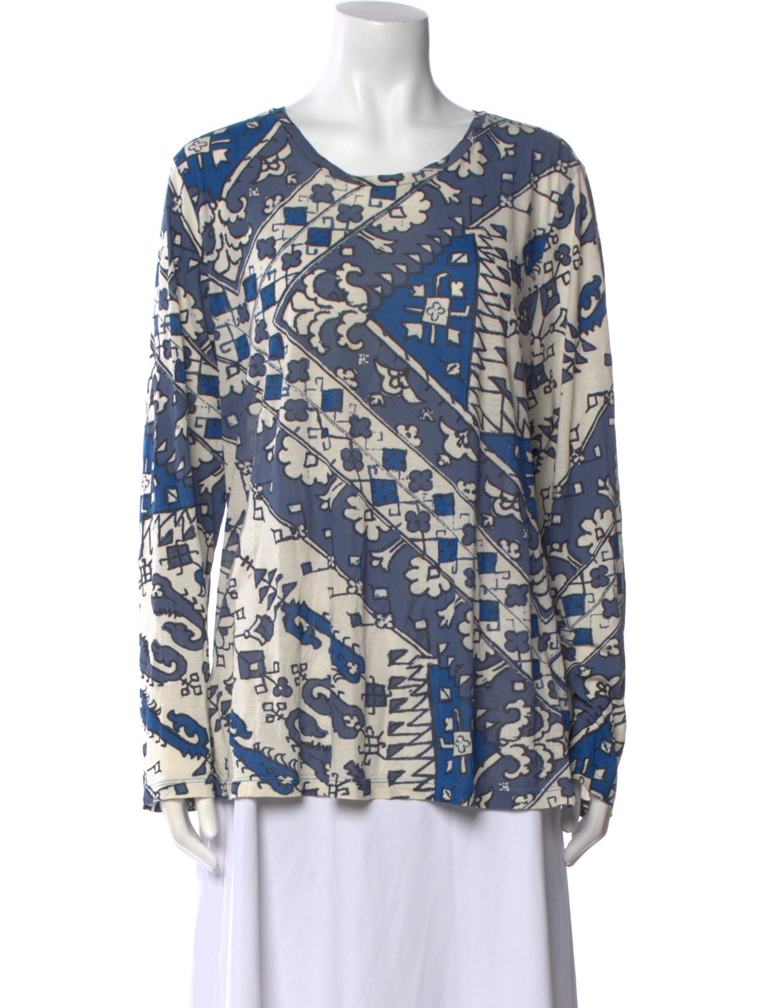 Tory Sport Printed Scoop Neck Blouse