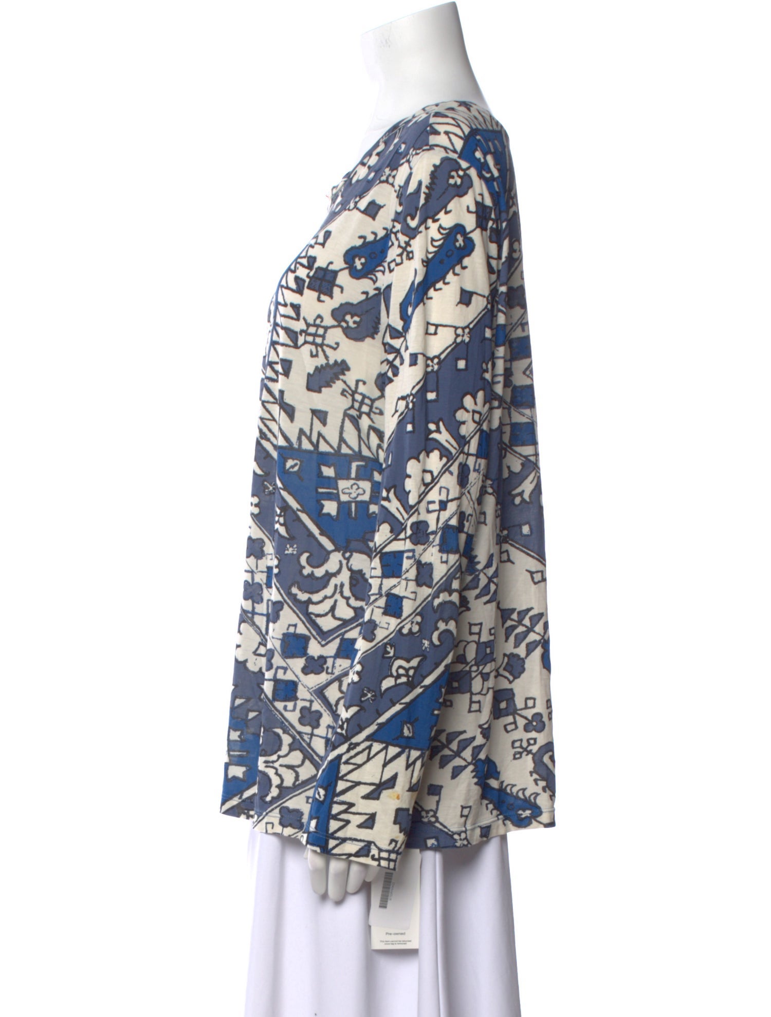 Tory Sport Printed Scoop Neck Blouse