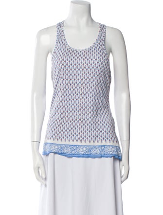 Tory Sport Printed Scoop Neck Top