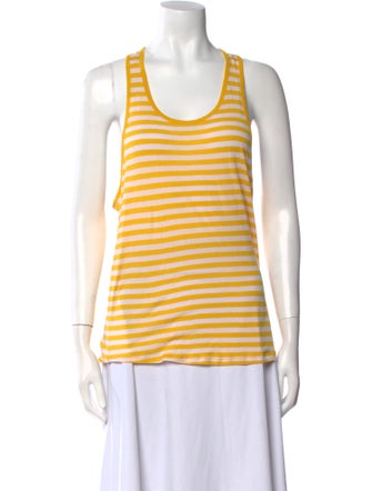 Tory Sport Striped Scoop Neck Top