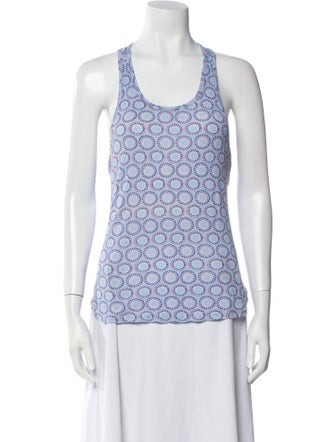 Tory Sport Printed Scoop Neck Top