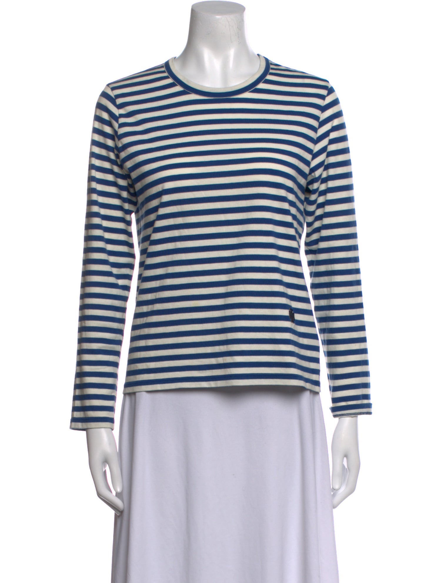 Tory Sport Striped Crew Neck Top