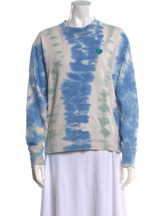 Tory Sport Tie-Dye Print Crew Neck Sweatshirt