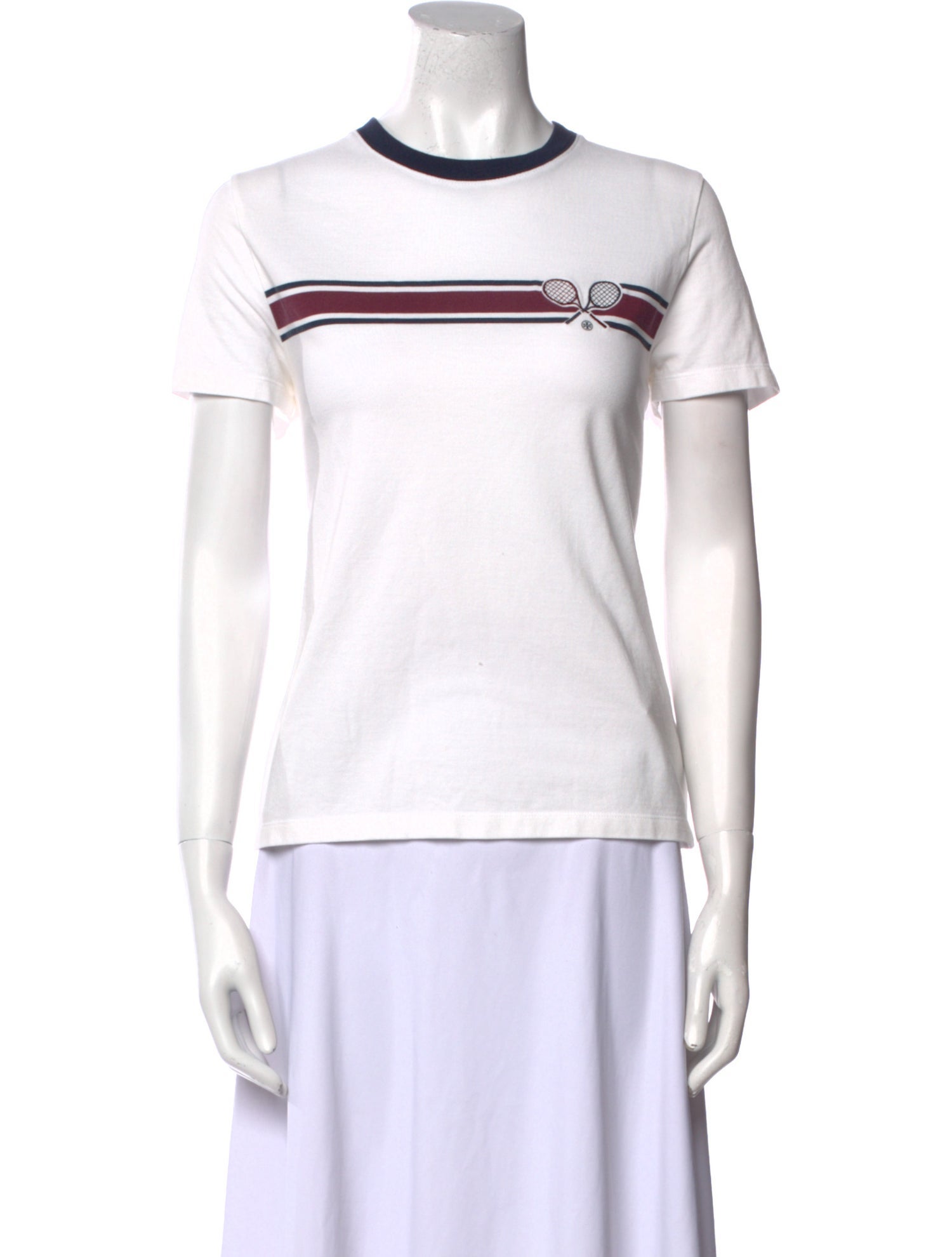 Tory Sport Striped Crew Neck T-Shirt