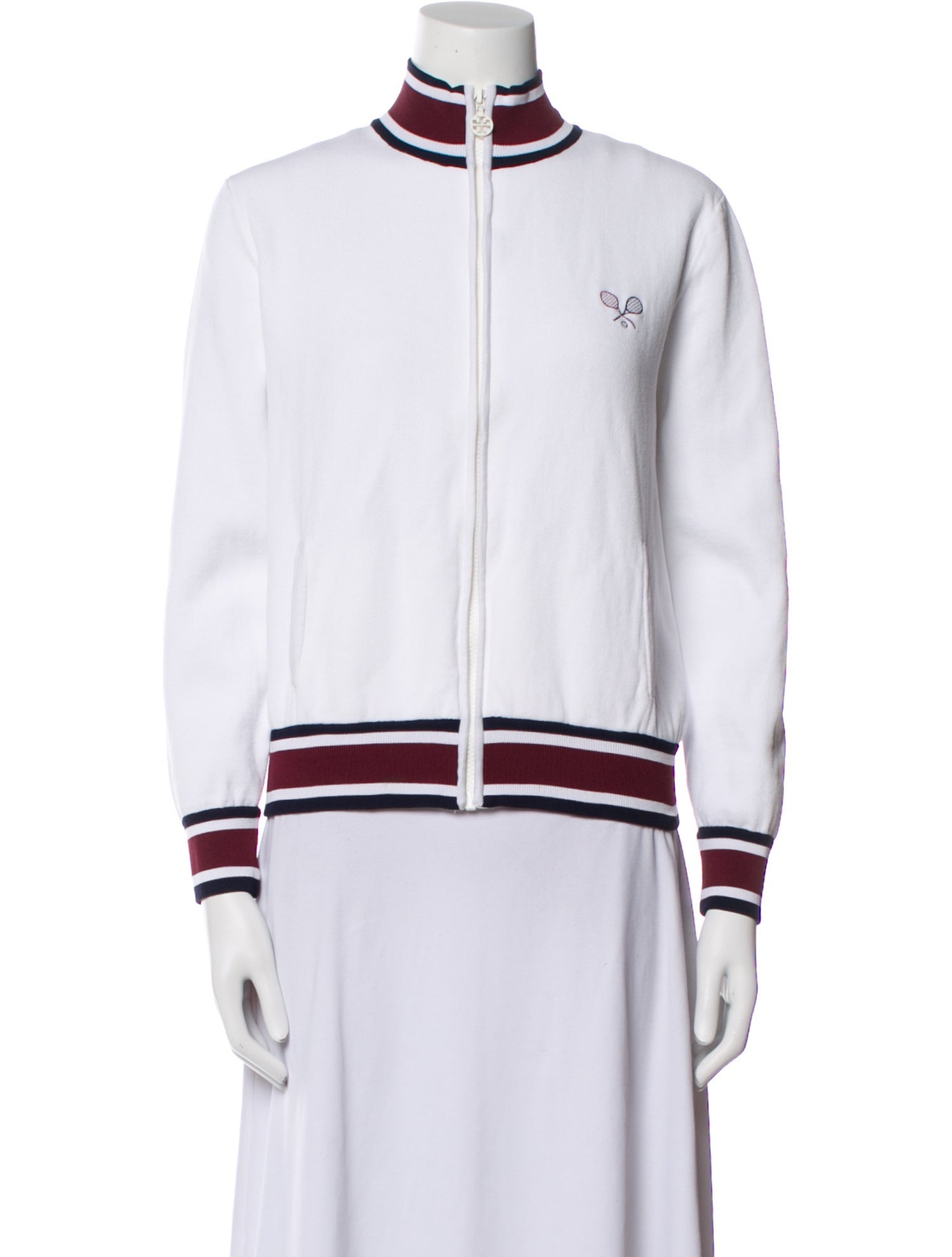 Tory Sport Striped Bomber Jacket