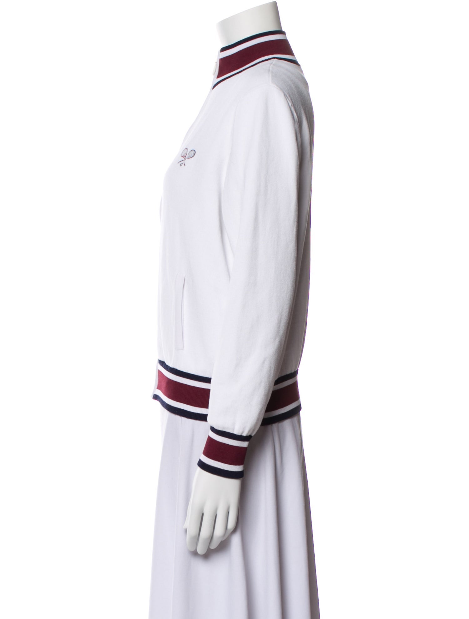 Tory Sport Striped Bomber Jacket