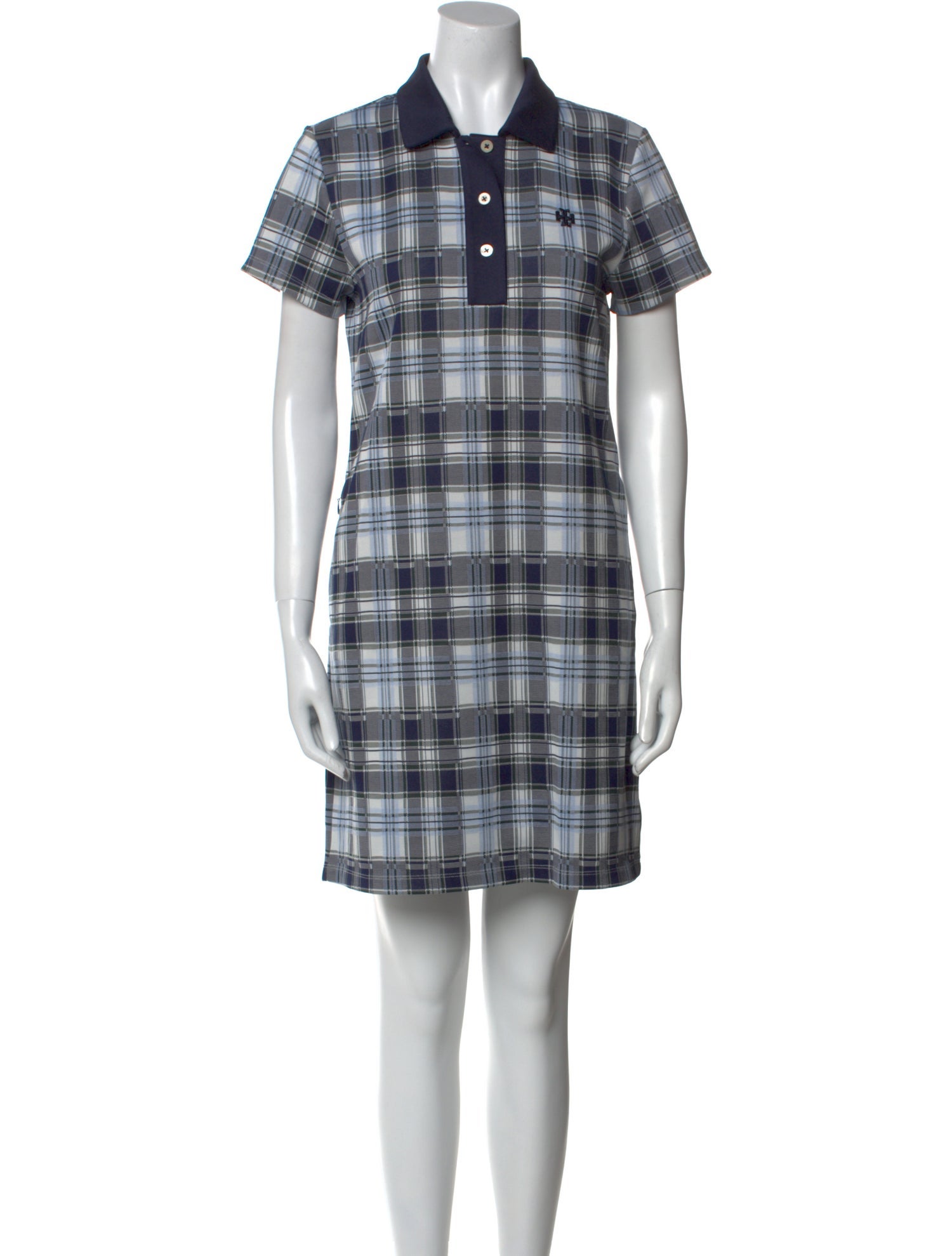 Tory Sport Plaid Print Mini Dress
