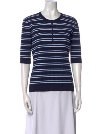 Tory Sport Striped Crew Neck Sweater