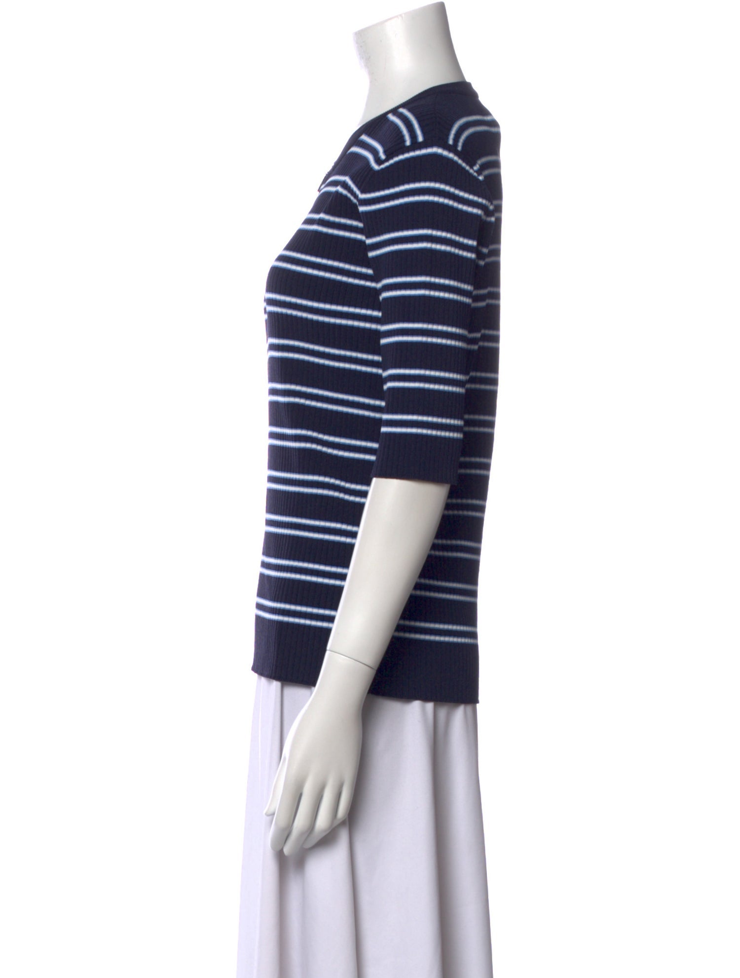 Tory Sport Striped Crew Neck Sweater