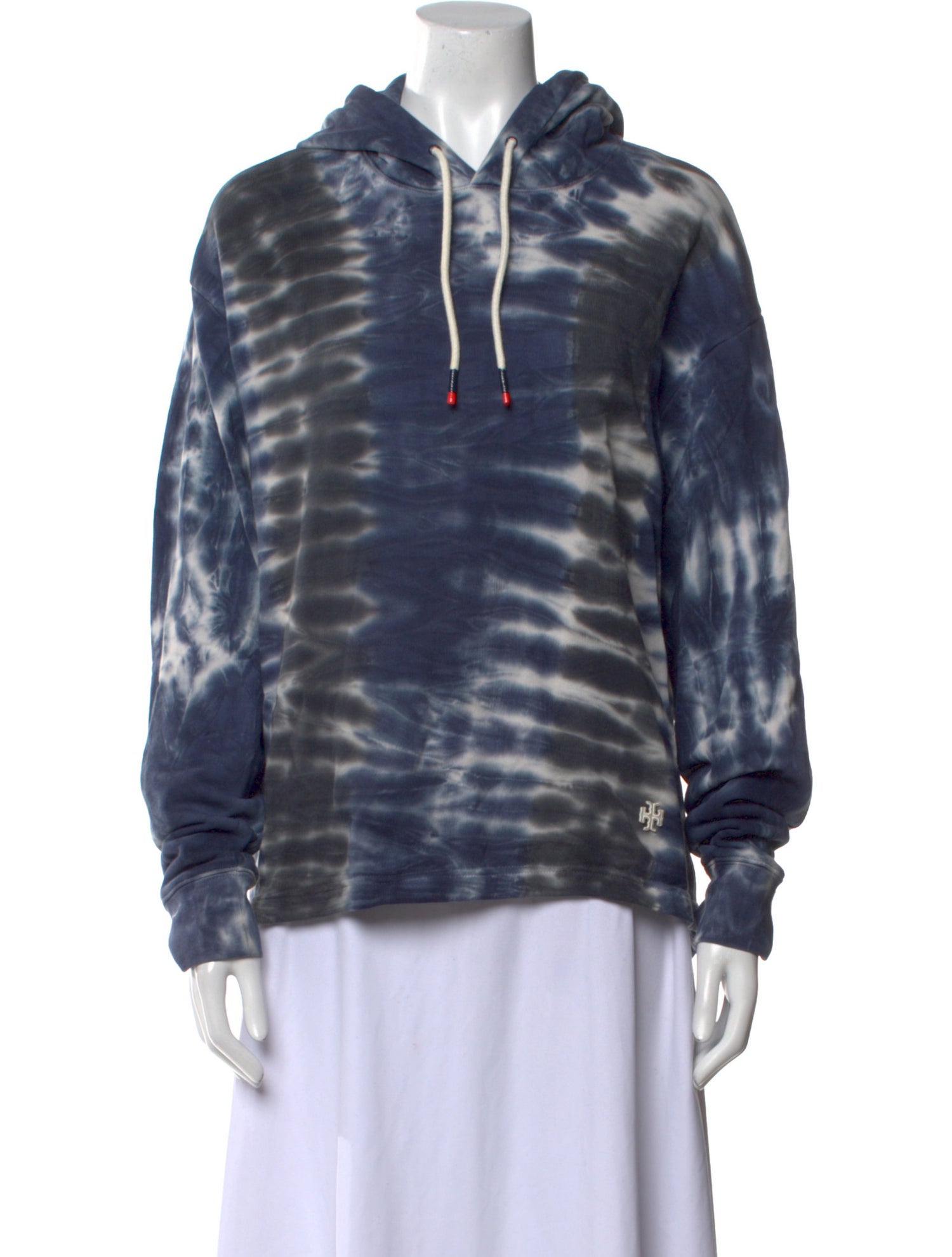 Tory Sport Tie-Dye Print V-Neck Sweatshirt