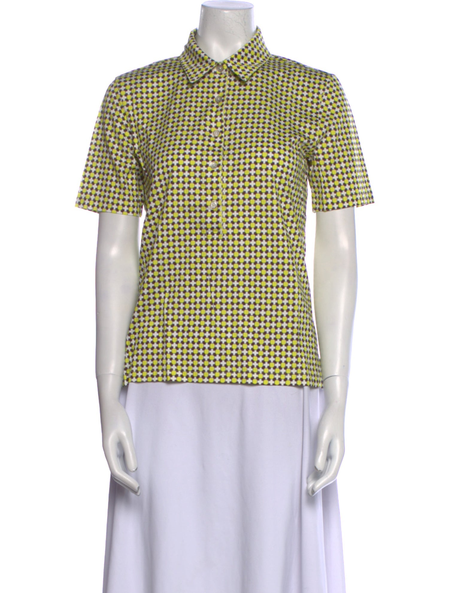 Tory Sport Printed Short Sleeve Button-Up Top