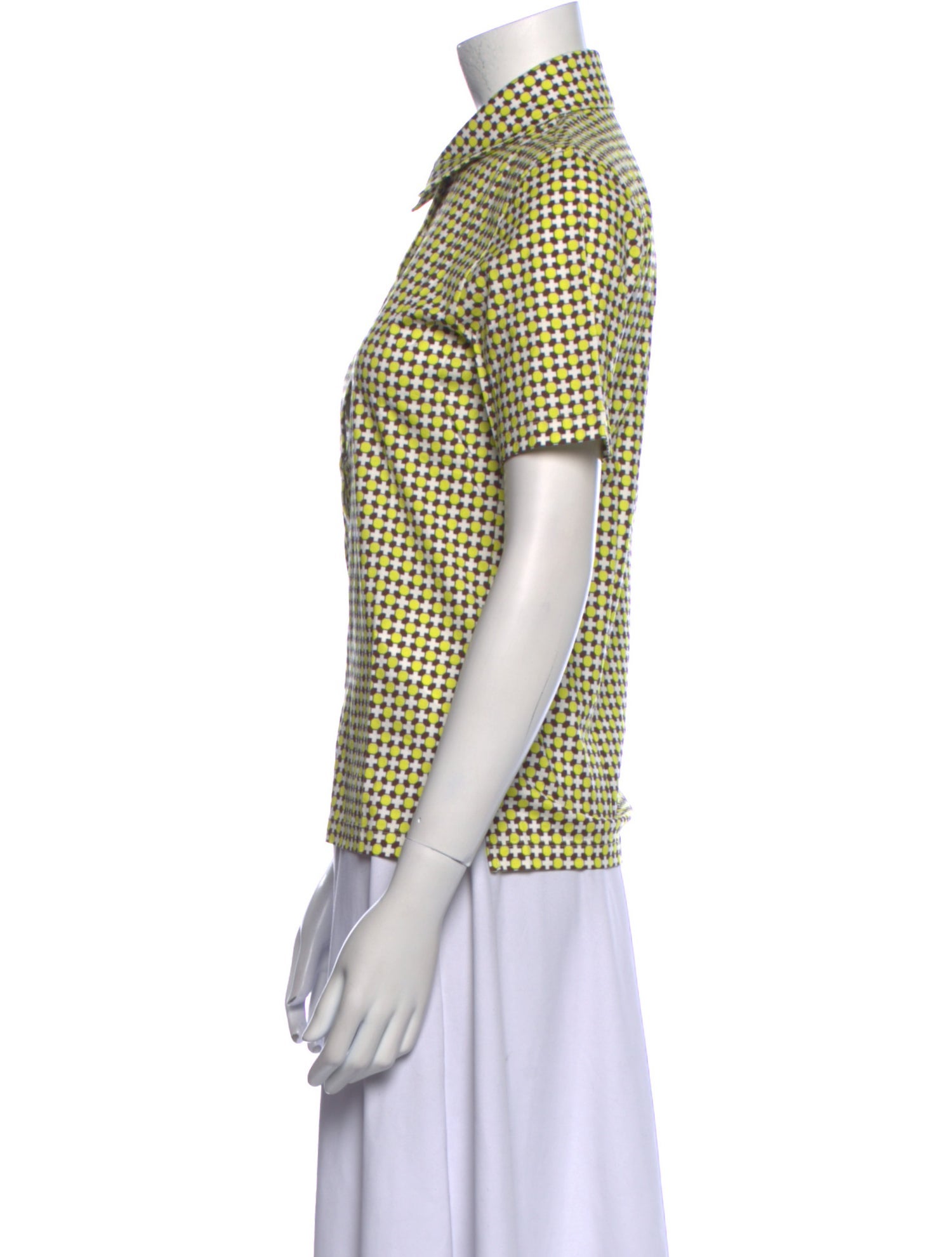 Tory Sport Printed Short Sleeve Button-Up Top