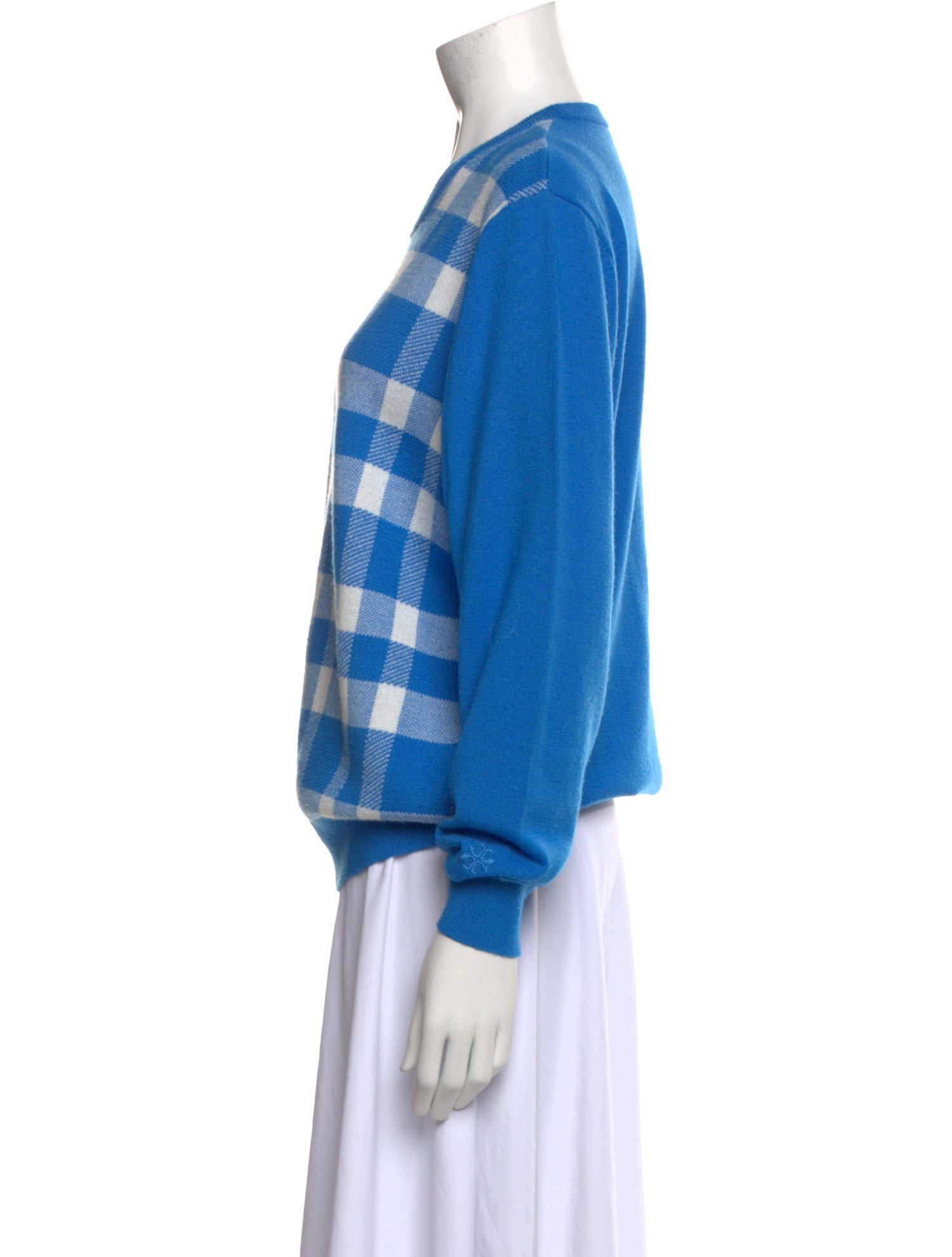 Tory Sport Merino Wool Plaid Print Sweater