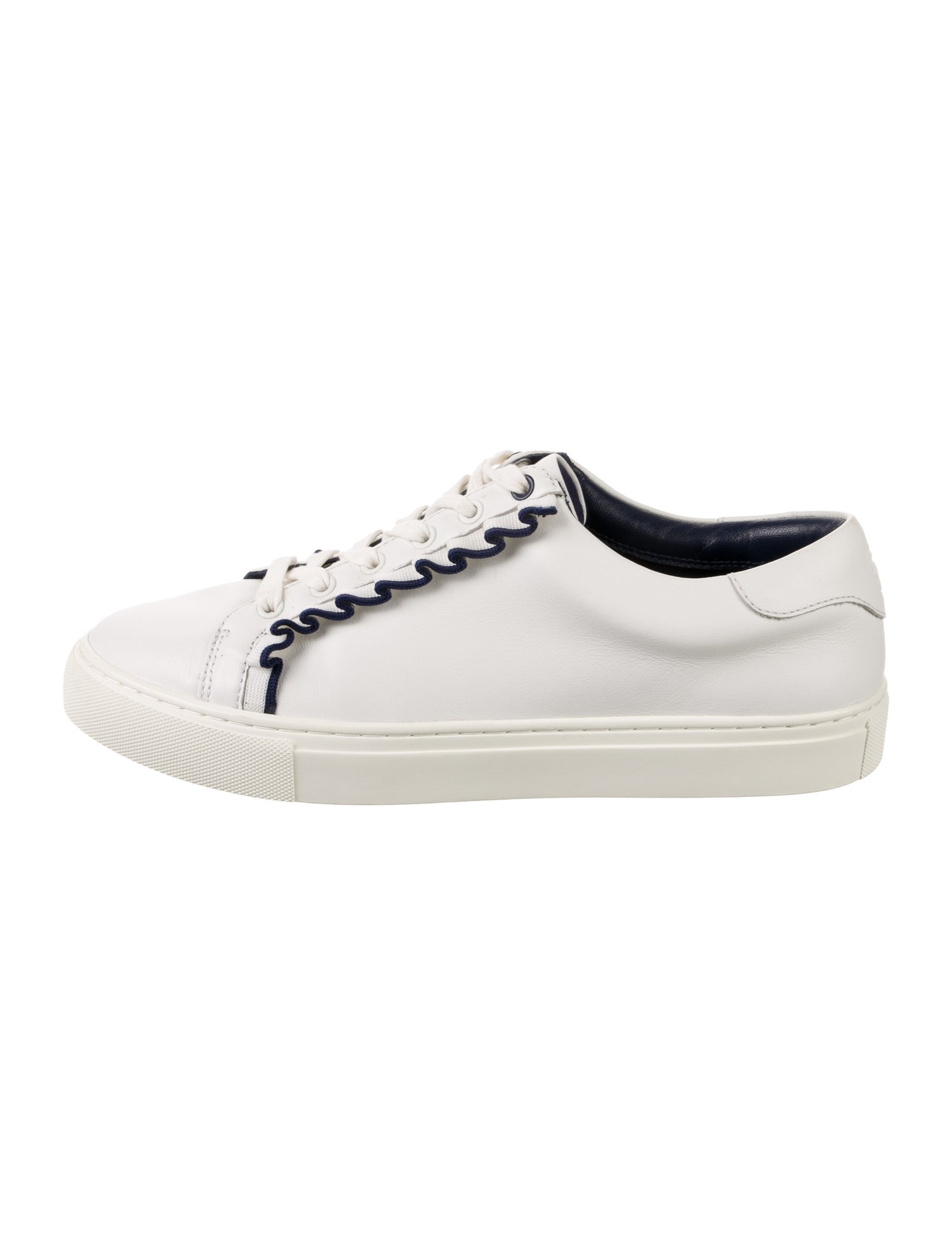Tory Sport Leather Ruffle Embellishment Sneakers
