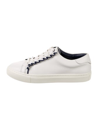 Tory Sport Leather Ruffle Embellishment Sneakers