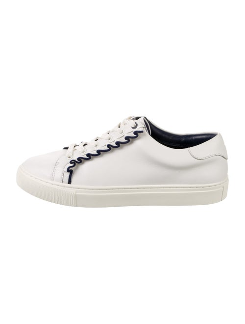 Tory Sport Leather Ruffle Embellishment Sneakers