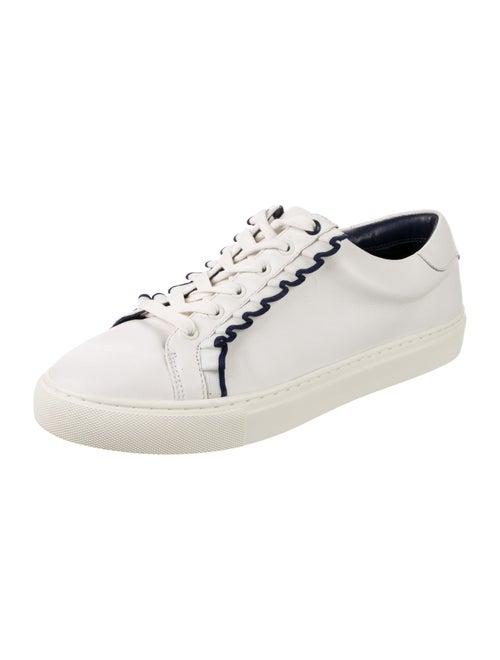Tory Sport Leather Ruffle Embellishment Sneakers