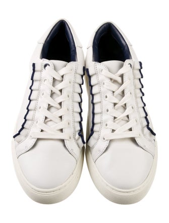Tory Sport Leather Ruffle Embellishment Sneakers