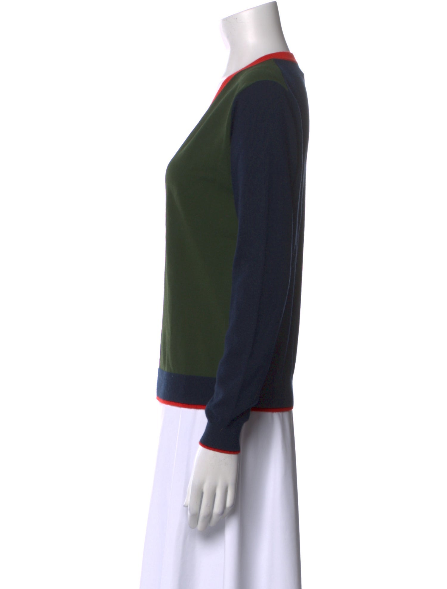 Tory Sport Colorblock Pattern V-Neck Sweater