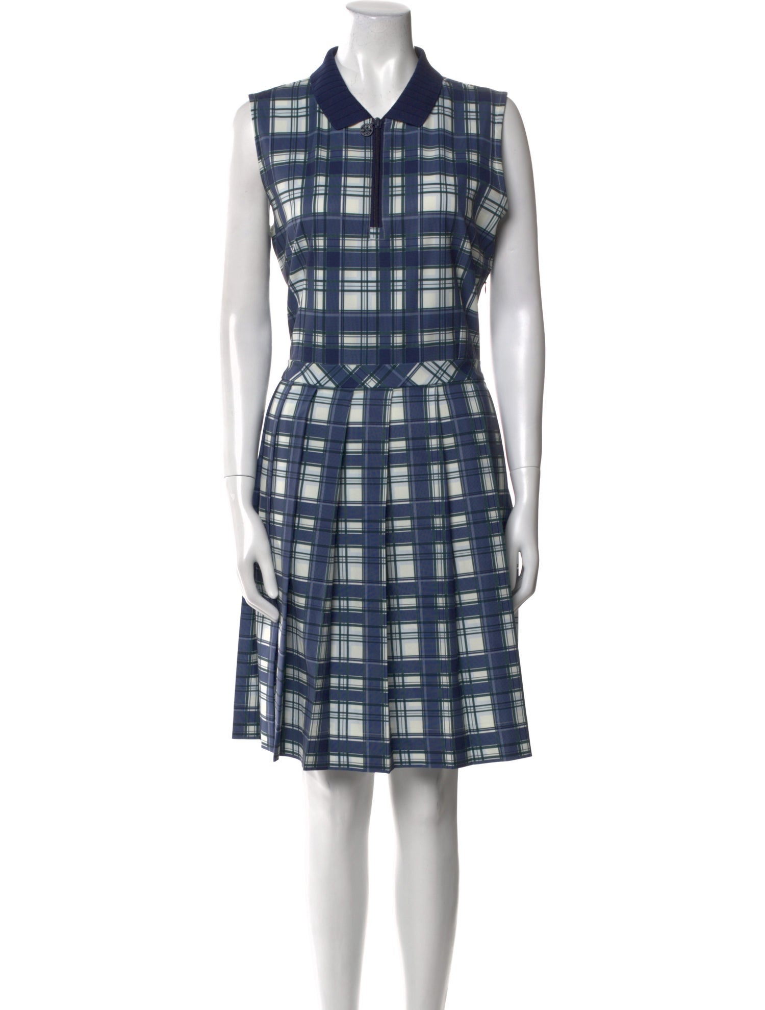 Tory Sport Plaid Print Knee-Length Dress