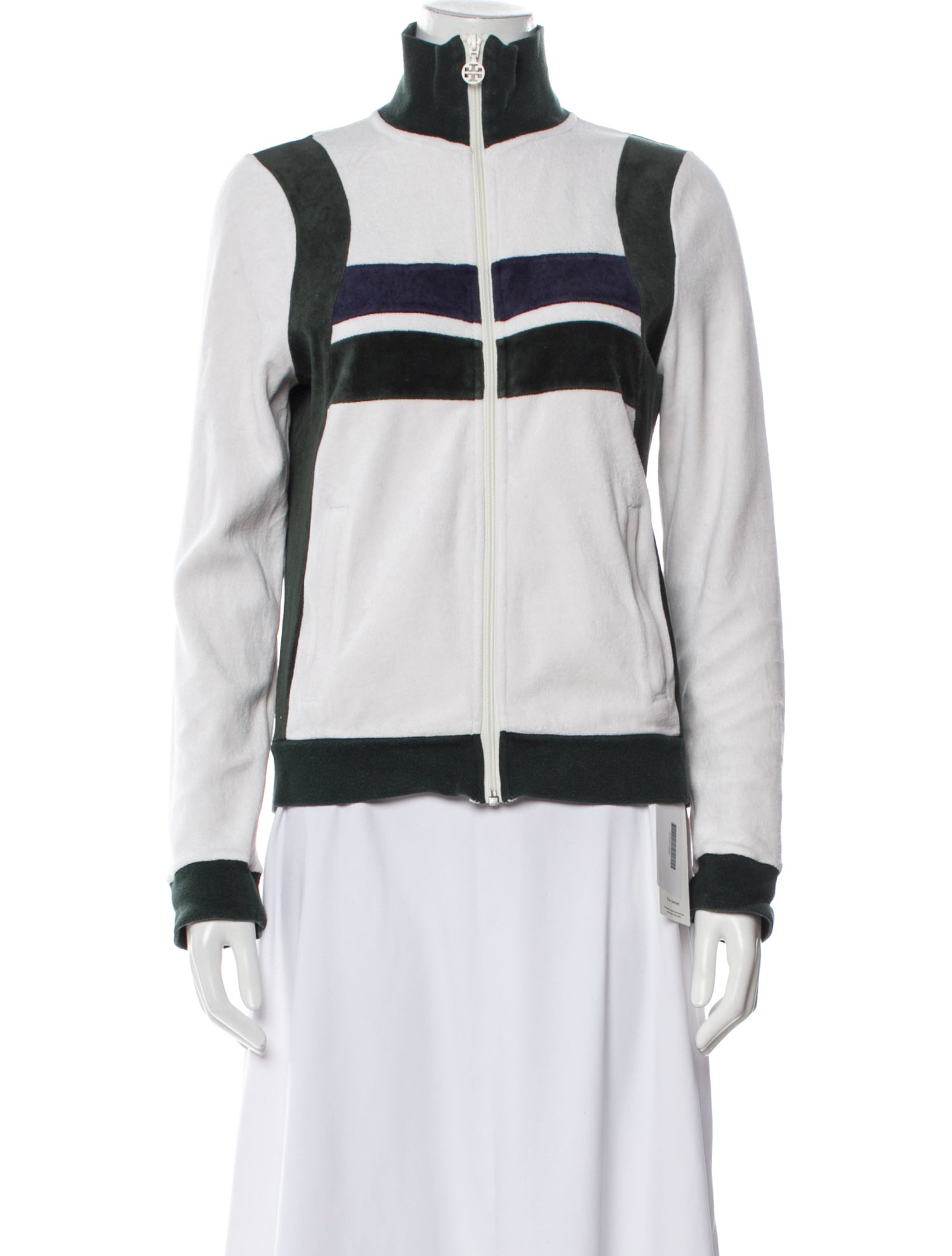 Tory Sport Colorblock Pattern Mock Neck Sweatshirt