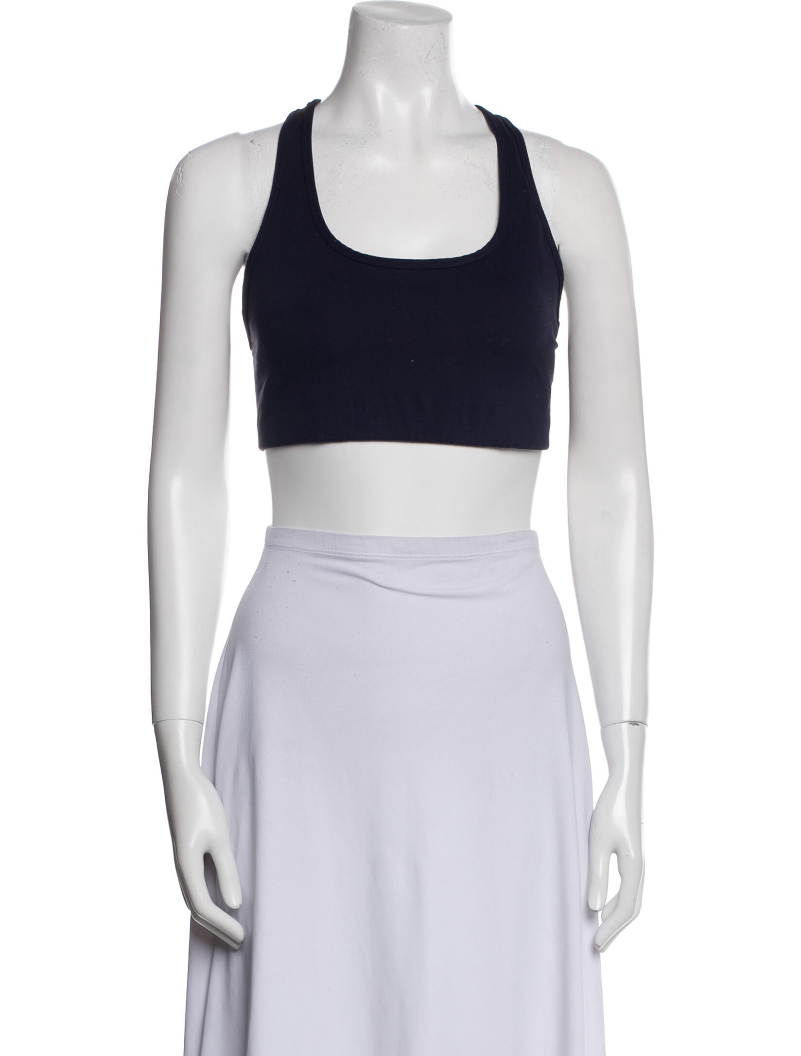 Tory Sport Nylon Scoop Neck Crop Top