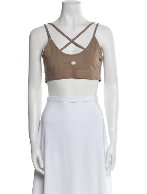 Tory Sport V-Neck Sleeveless Crop Top
