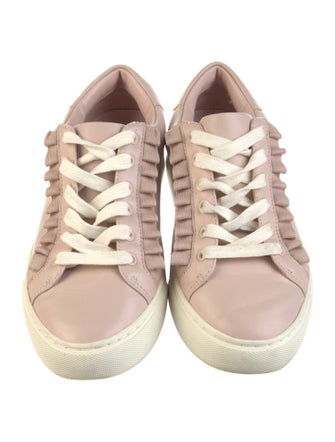 Tory Sport Leather Ruffle Embellishment Sneakers