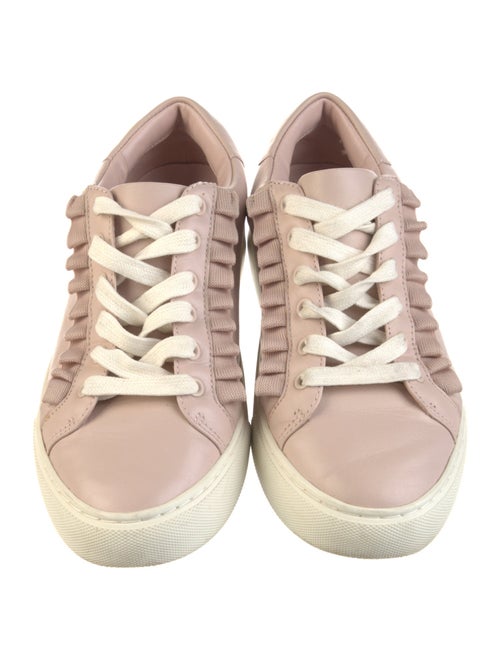 Tory Sport Leather Ruffle Embellishment Sneakers