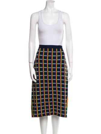 Tory Sport Merino Wool Plaid Print Skirt Set