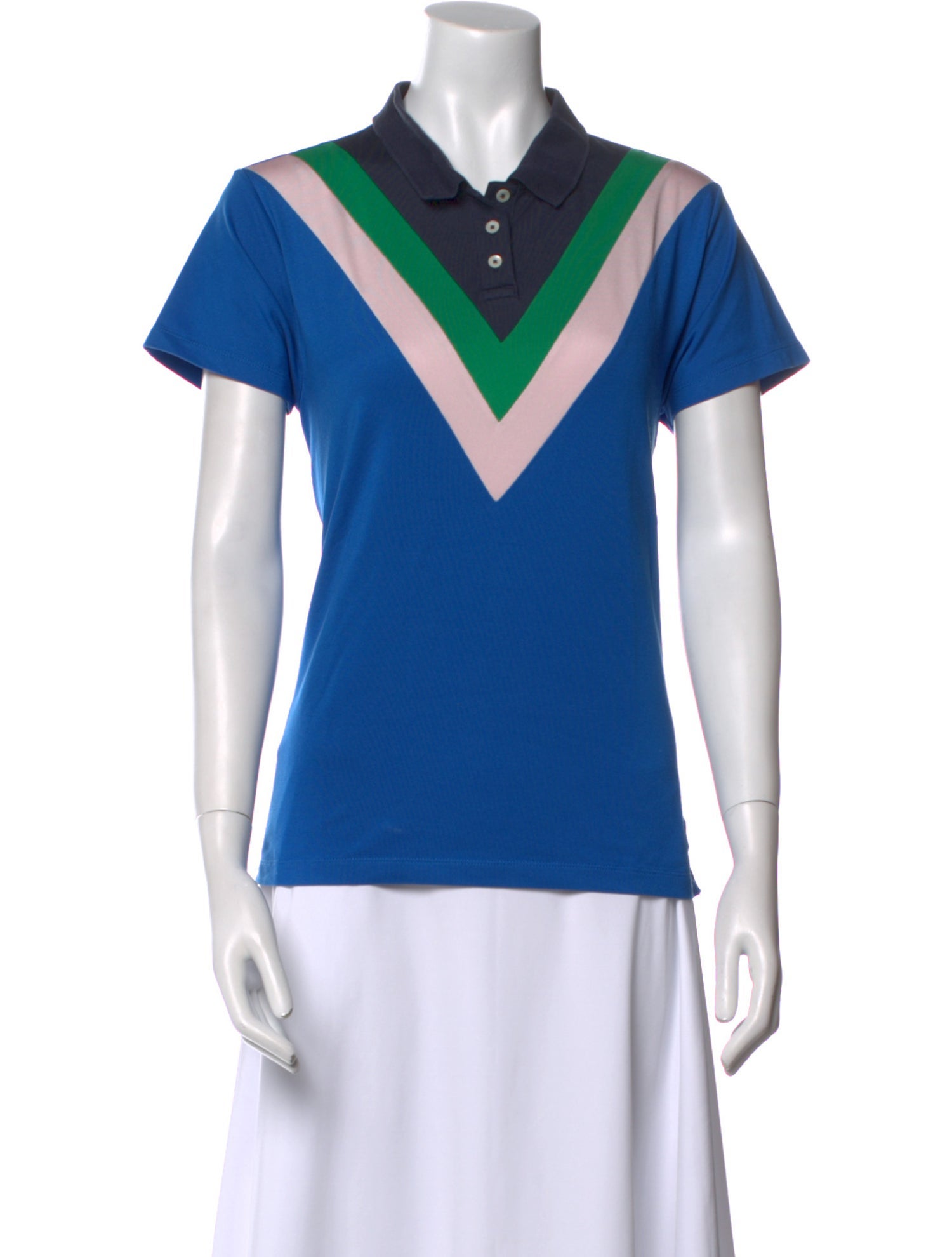 Tory Sport Colorblock Pattern V-Neck Polo