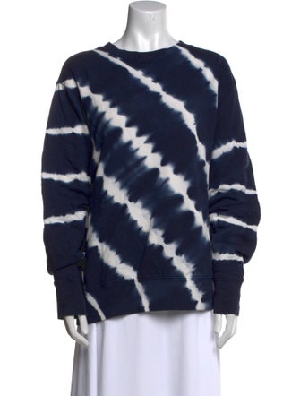 Tory Sport Tie-Dye Print Crew Neck Sweatshirt