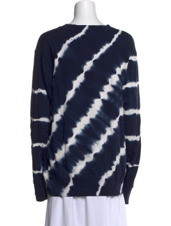 Tory Sport Tie-Dye Print Crew Neck Sweatshirt