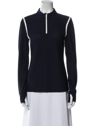 Tory Sport Nylon Mock Neck Top