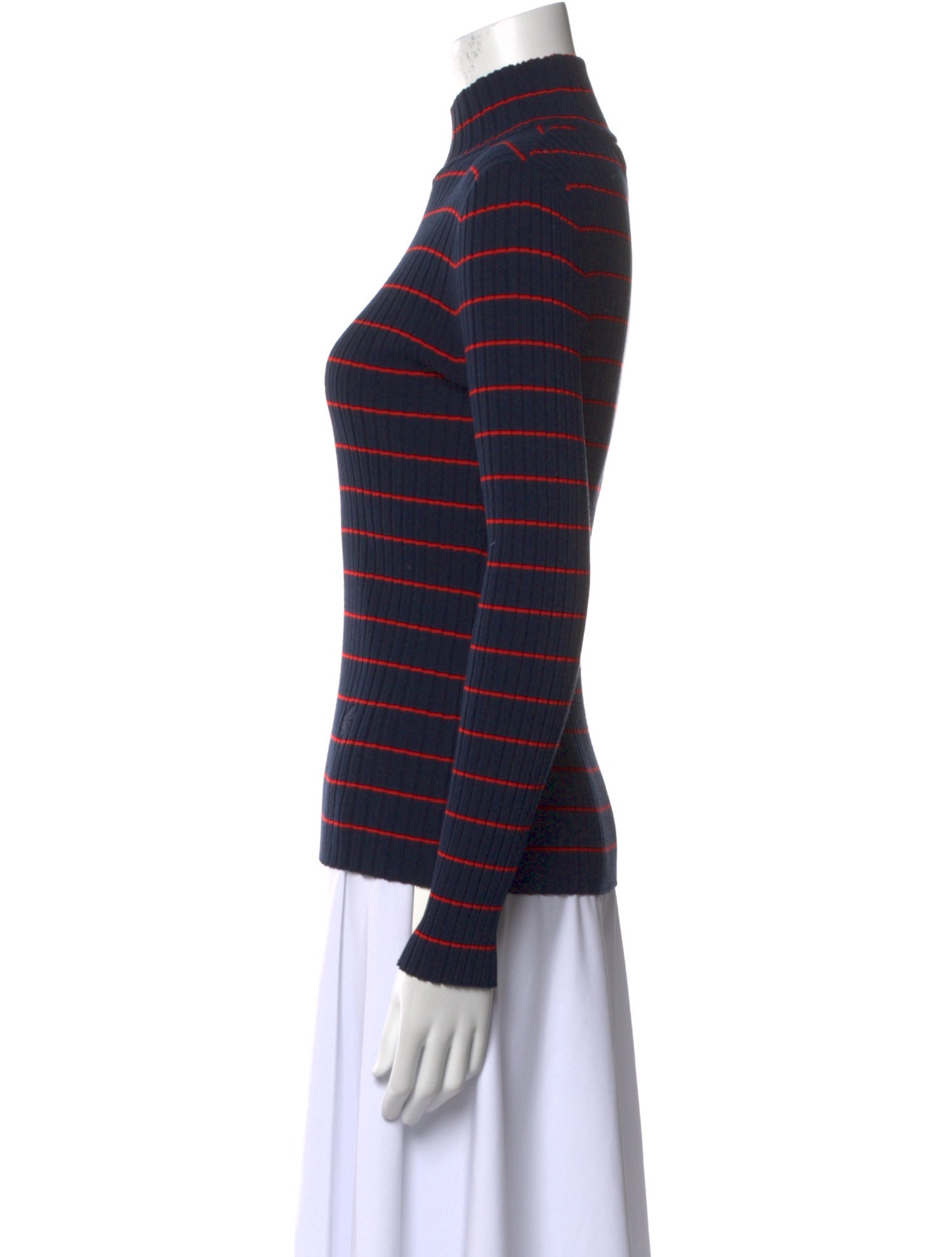 Tory Sport Striped Turtleneck Top