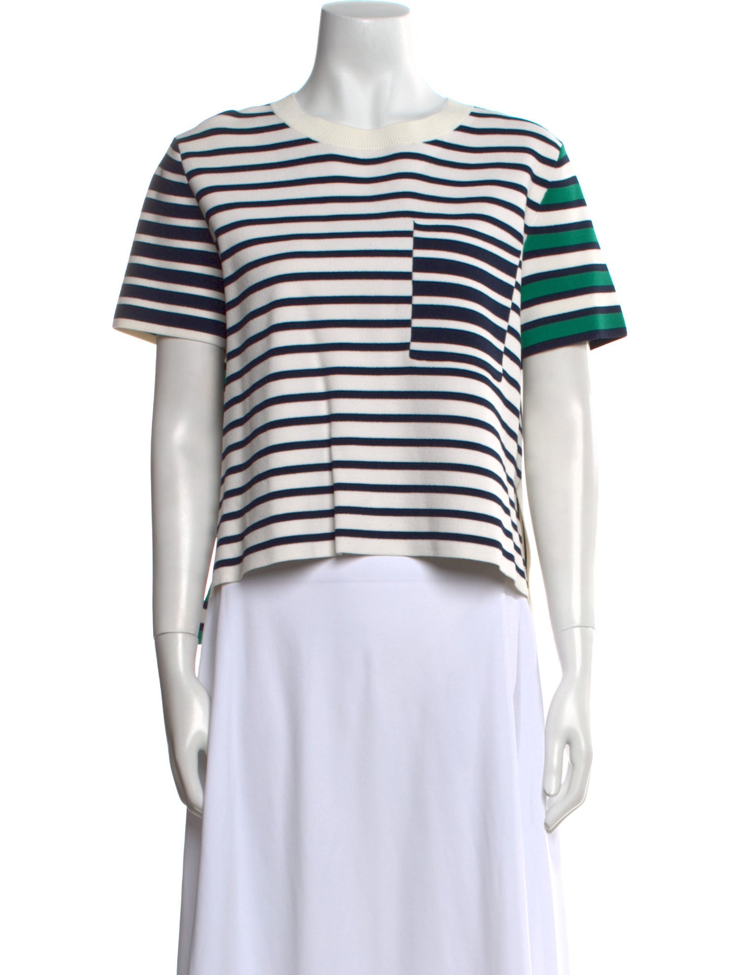 Tory Sport Striped Crew Neck T-Shirt