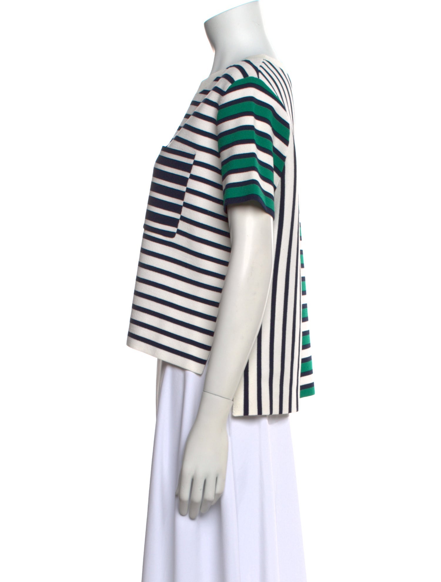 Tory Sport Striped Crew Neck T-Shirt