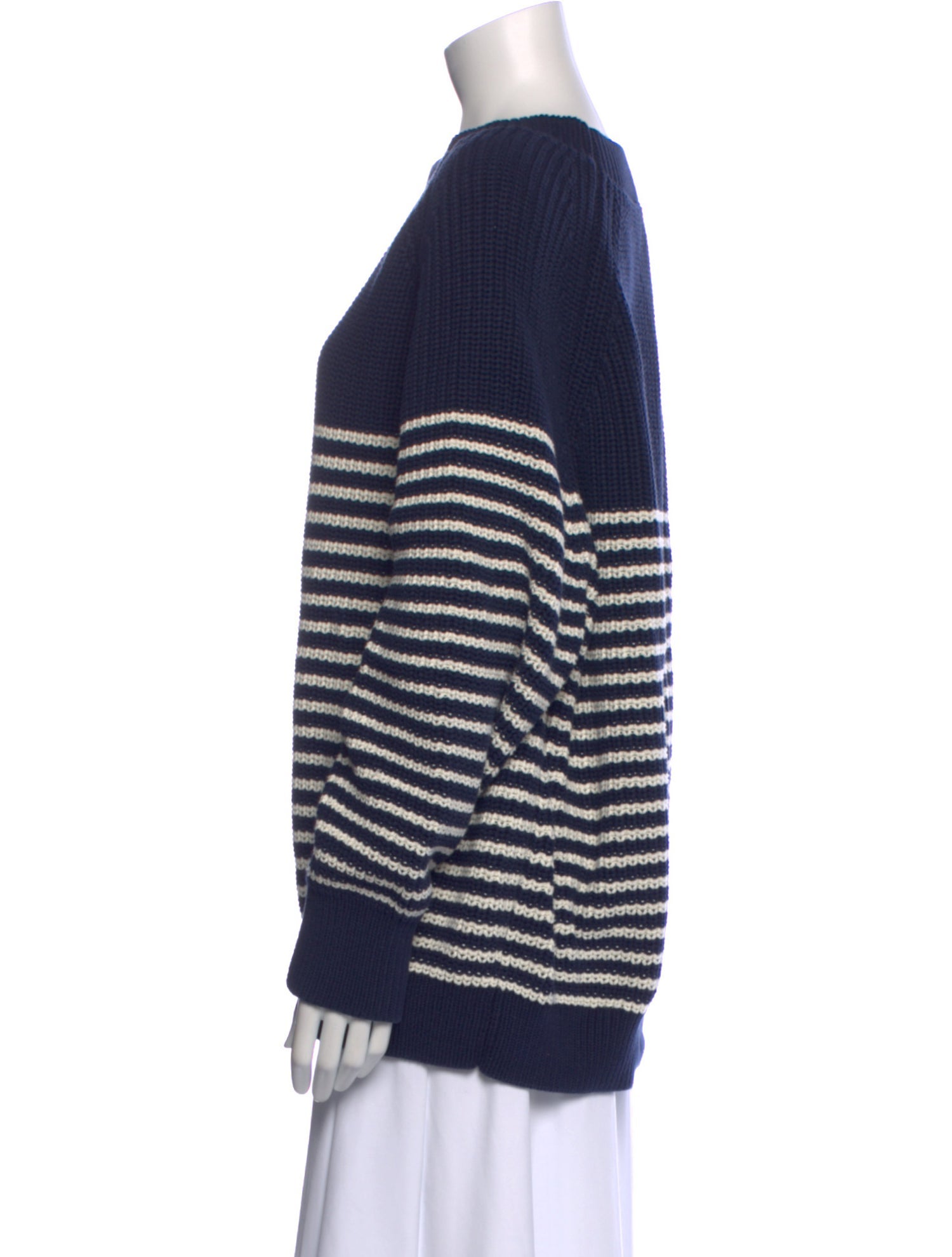 Tory Sport Striped Crew Neck Sweater