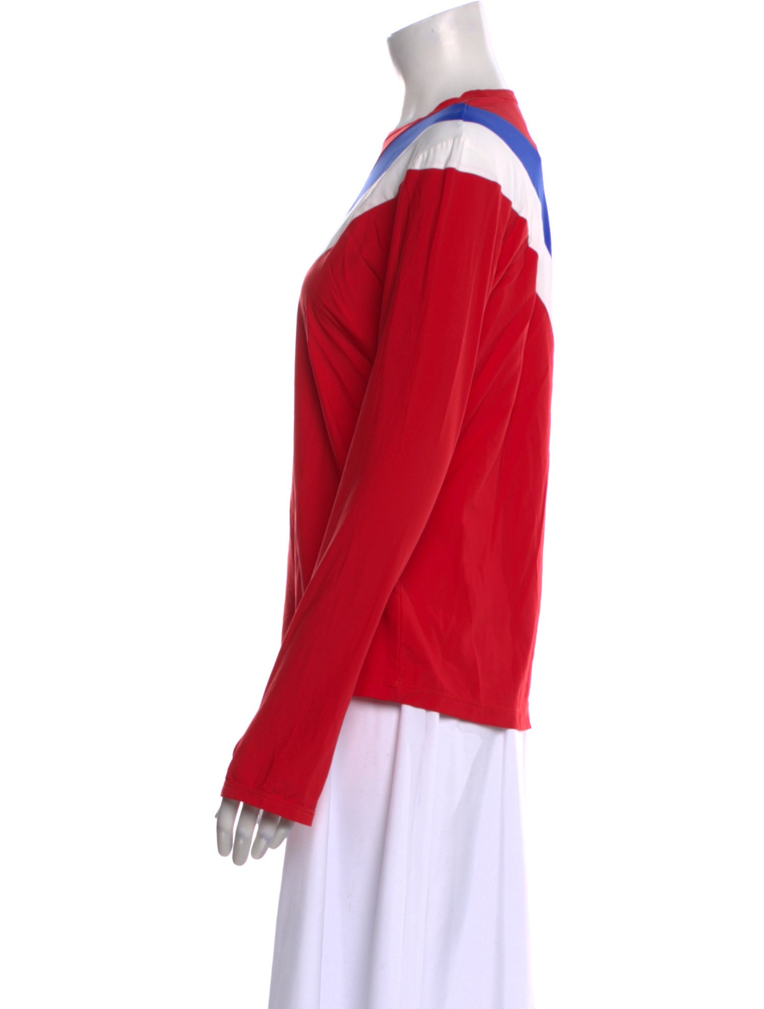 Tory Sport Colorblock Pattern Crew Neck Top