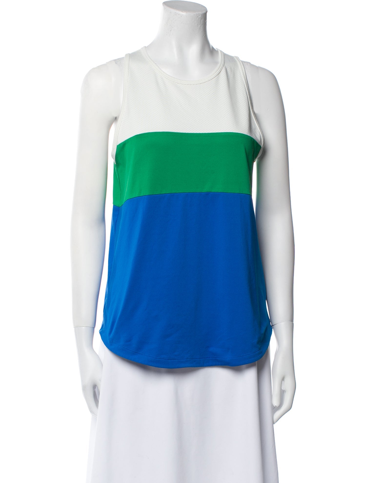 Tory Sport Colorblock Pattern Scoop Neck Top